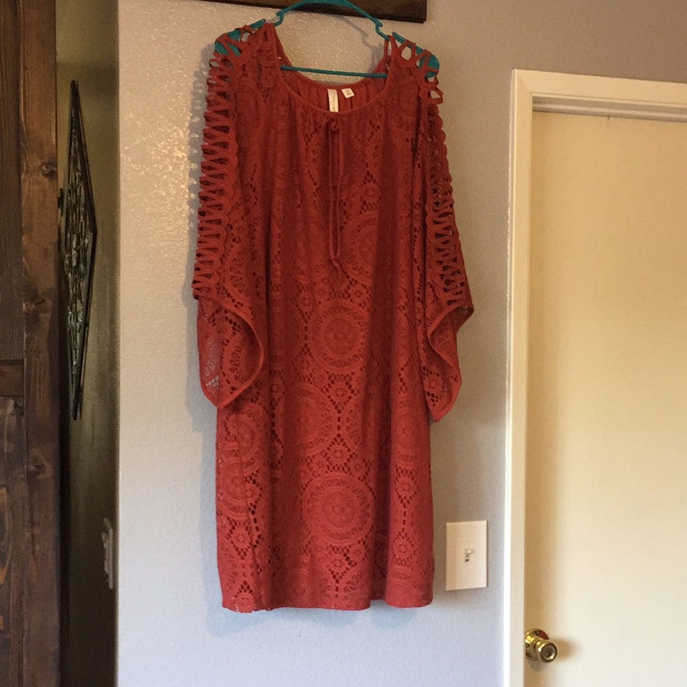 Burnt orange plus size dress